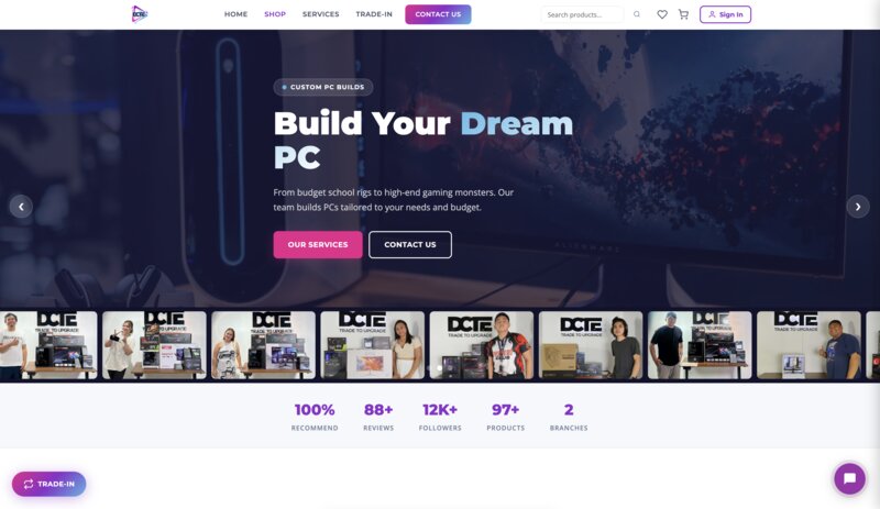 DCTE Store, E-commerce for PC trade-ins